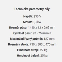 Pilana pásová pila na kov PMS 130/130 MO